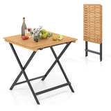 Tangkula 28-Inch Patio Folding Table Outdoor Portable Bistro Dining Table for Backyard Porch Balcony