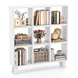 Tangkula 9-Cube Bookcase, Freestanding 3-Tier Bookshelf with 6 Removable Shelves