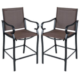 Tangkula Outdoor Counter Height Bar Stools Set