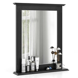 Bathroom Wall Mirror with Shelf, Square Makeup Mirror Wall Hanging Mirror
