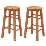 Tangkula Outdoor Wood Bar Stools Set with Round Seat