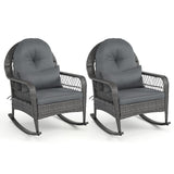 Tangkula Outdoor Wicker Rocking Chair for Porch