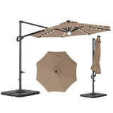 Tangkula 10 FT Solar Patio Umbrella with Base Included