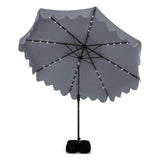 Tangkula 10 FT Outdoor Patio Umbrella with Solar LED Lights and Weighted Base-Beige