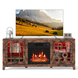 Tangkula 58" LED Fireplace TV Stand for TVs up to 65"