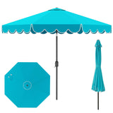 Tangkula  2 Tiers Scalloped Outdoor Table Market Umbrella with Tilt Adjustment