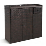 Tangkula Rattan Outdoor Storage Cabinet