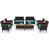 Tangkula Patio Wicker Sofa Set