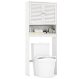 Tangkula Over The Toilet Storage Cabinet, Above Toilet Bathroom Shelf w/Double Doors & Adjustable Shelf