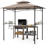 Tangkula 2 Tier Barbecue Gazebo with 2 Shelves
