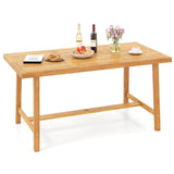 Tangkula 63" Acacia Wood Dining Table for 6 People
