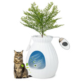 Tangkula Plant Litter Box, Hidden Cat Litter Box Enclosure Furniture with Smart Odor Control System