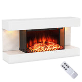 Tangkula 32" Fireplace Mantel with 18 Inches 3 Sided Fire Place