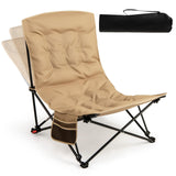 Tangkula Padded Camping Chair with Adjustable Backrest