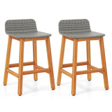Tangkula Solid Acacia Wood Bar Stools Set of 2/4