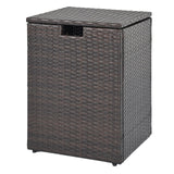 Tangkula 16" Outdoor Rattan Hideaway Table for Gas Fire Pit