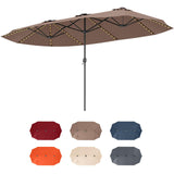 Tangkula 15.5 FT Extra-Large Patio Umbrella w/LED Solar Lights