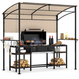 Tangkula 7.8 x 4.4 FT Grill Gazebo for Backyard Deck Garden Lawn