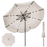 Tangkula 9 FT Solar Patio Umbrella with Base Included