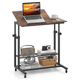 Tangkula Mobile Computer Desk Cart