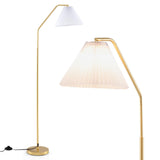Tangkula Modern Standing Lamp with Adjustable Lamp Head and Pleated Lampshade