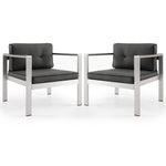 Aluminum Outdoor Patio Armchair with Cushions - Tangkula