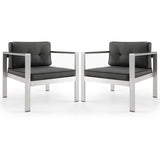 Aluminum Outdoor Patio Armchair with Cushions - Tangkula