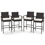 Patio Wicker Barstools Set of 4 - Tangkula