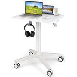 Tangkula Mobile Standing Laptop Desk, 30"-46" Height Adjustable Ergonomic Rolling Lectern Podium