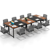 Tangkula 63” x 24” Conference Table, Meeting Table with Metal Frame & Adjustable Foot Pads