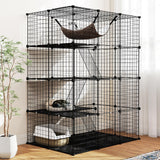 Tangkula Cat Cage Indoor 56" Large 4-Tier Cat Enclosure with Skylight