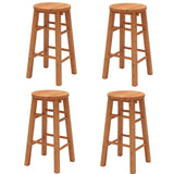 Tangkula Outdoor Wood Bar Stools Set with Round Seat