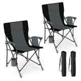 Tangkula Camping Chair with Cup Holder for Beach