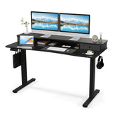 Tangkula Standing Desk with Drawers, Electric Stand-up Desk with Monitor Stand