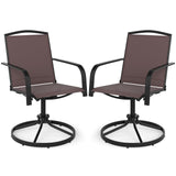 Tangkula Outdoor Swivel Chairs Set with High Back