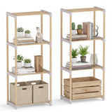 Tangkula 4/5-Tier Solid Wood Bookshelf for Home Office