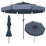 Tangkula 3 Tiers Scalloped Outdoor Table Market Umbrella with 32 LED Lights