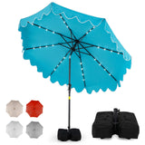 Tangkula 9 FT Solar Patio Umbrella with 32 LED Lights