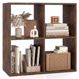 Tangkula 4-Cube Bookcase 3-Tier Bookshelf with Open Compartments