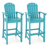 Tangkula Outdoor Tall Adirondack Chair 30 Inches Seat Height, HDPE Bar Height Patio Chair with High Backrest