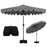 Tangkula 10 FT Patio Umbrella with Base Included with 2 Sandbags