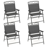 Tangkula Portable Folding Outdoor Dining Chairs with Armrests and Metal Frame