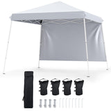 Tangkula 9x9 FT Pop Up Canopy with Center Lock & Sidewall | One Push Setup