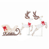 Tangkula 3-Piece Christmas Lighted Reindeer & Sleigh Set
