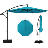 Tangkula 10ft Patio Umbrella with Base Included with 360 Degree Rotation