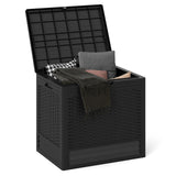 Tangkula Waterproof PP Resin Patio Storage Box with Lockable Lid