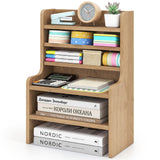 Tangkula Desktop Organizer with 2 Removable Shelves