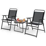 Tangkula 3 Piece Patio Folding Dining Set