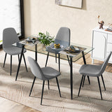 Tangkula 5 Pieces Dining Room Table Set, Modern Table & Chair Set for 4