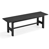 Tangkula 47" Outdoor Garden Bench, 2-Person Patio Park Bench with HDPE Slatted Seat & Metal Frame